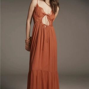 Elegant Rust Maxi Dress/Slip
